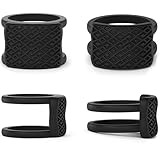 Rinfit 2PCS Ring Protectors for Working Out - Wedding Band Cover - Silicone Ring Guard Set of two: 4mm & 9mm - Patented Design - Black - Size 5