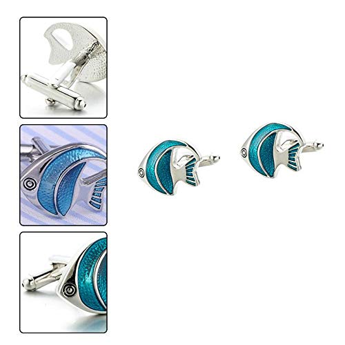 Fablcrew 1 paar manchetknopen in visvorm van legering voor heren. - Image 6