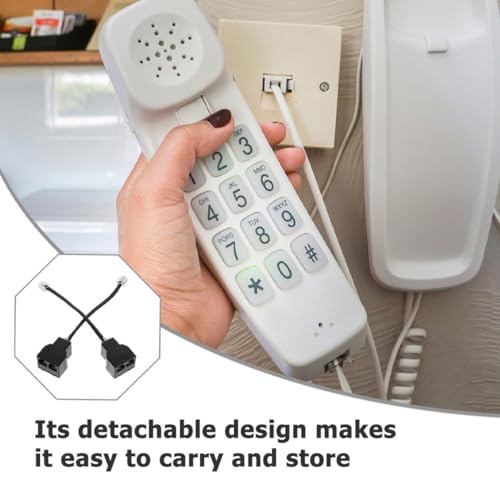 Image of Gadpiparty 4Pcs Rj11 Rj14 6P4C Telephone Line Adapter Splitter with Detachable 4-Core Cable for Landline Phones, Telephone Accessories for Home and Office Use, Black