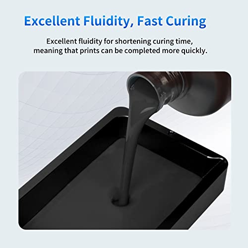 ANYCUBIC 3D Printer Resin, 405nm SLA UV-Curing Resin with High Precision and Quick Curing & Excellent Fluidity for LCD 3D Printing (Black, 1kg)