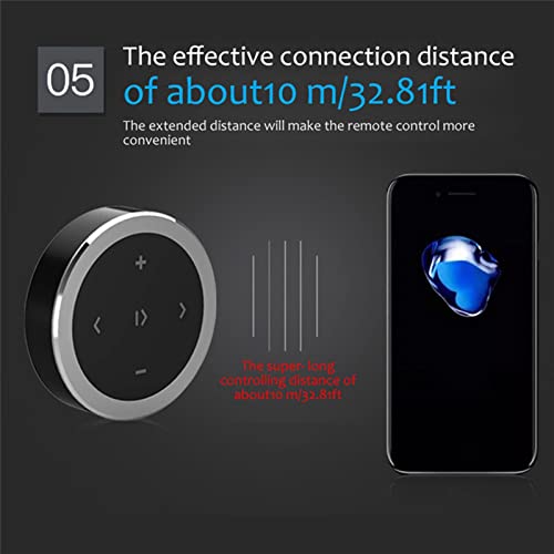 Image of VELURA Car Media Steering Wheel Remote Control Music Streaming Silver with Bracket|FM Transmitters|1 x o Adapter|Consumer Electronics