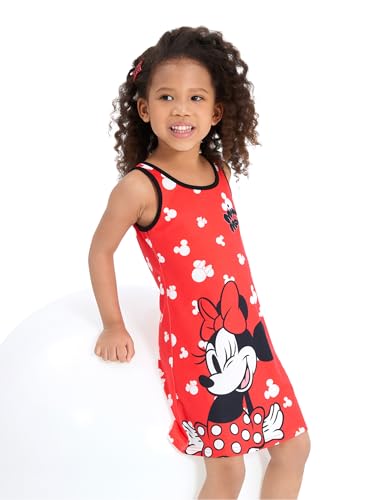 Image of Disney Stitch Princess Frozen Elsa Minnie Mouse Girls Tank Dress Sleeveless A-Line Sundress Summer Beach Clothes 2-9 Years