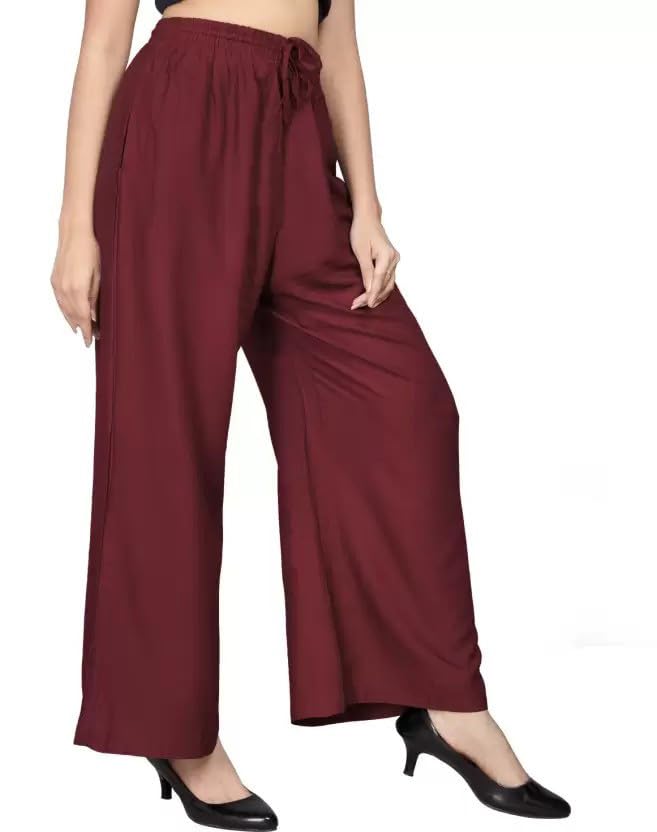 Image of BENKILS Women's Cotton Reyon Regular Fit Palazzo Pants - Available Size - M to 6XL