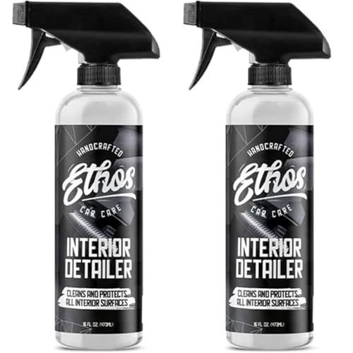 Ethos Interior Detailer Spray - Interior Car Cleaner Easily Cleans & Protects All Interior Surfaces | Non Greasy Satin Finish with UV Protection & Odor Neutralizing Agents | Coconut Scented