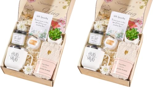 Sympathy Gift Baskets Sympathy Gifts for Loss of Loved One Dad Mom Sister Friend Bereavement Condolences Gift Basket Grief Grieving Gifts Sorry for Your Loss Care Package (Pack of 2)