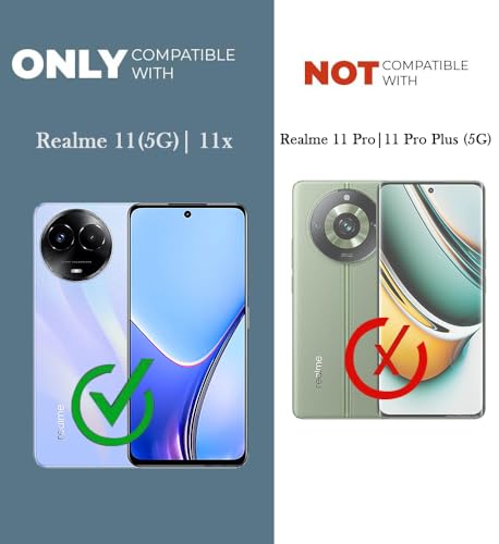 Image of Jkobi Back Cover Case for Realme 11 5G | Realme 11x 5G (Shockproof with Polycarbonate Clear Panel | Professional Black)
