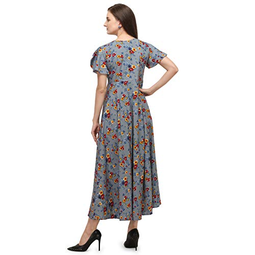 Image of OOMPH! Women's Western & Fusion wear Crepe A-Line Maxi Dress - mdfoil
