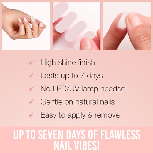 Ardell Tiras de unhas Nail Addict, Kiss Me Quick Nail Wraps, sem necessidade de lâmpada LED, adesivo