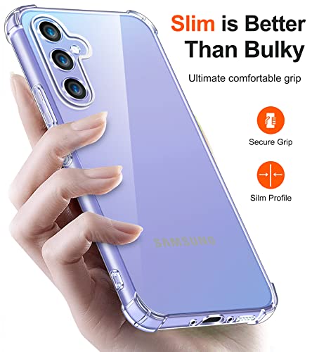 Image of Lustree Back Cover Transparent Case Compatible with Samsung Galaxy A34 5G | Clear + TPU Case with 4 Corner Air Cushion Protection & Camera Protection | Slim& Stylus Cover