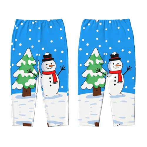 Pajama Pants Pajama Bottoms with Elastic Waistband Sleepwear Lounge Pants, Winter Snowman Tree3