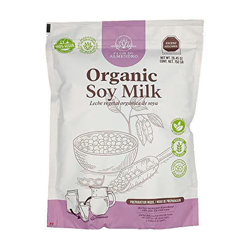 Leche vegetal orgánica de soya en polvo | 750g | Sin aditivos | Con inulina de agave | Sin azúcar refinada | Endulzada con agave | Sin gluten, lactosa ni...