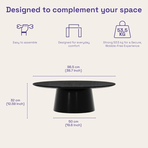 Image of Wakefit Center Table | 1 Yr Warranty | Coffee Table for Living Room Wooden, Tea Table for Living Room Wooden, Sofa Table, Free Installation from Brand, Modern Multi-Functional & Wobble-Free(Santil)