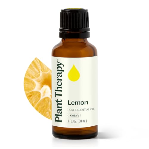 Plant Therapy Lemon Essential Oil for Diffuser 30 mL (1 oz) 100% Pure, Undiluted, Natural Aromatherapy, Lemon Oil for Skin & Cleaning, Therapeutic Grade