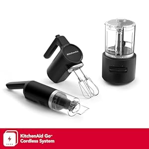 KitchenAid Go™ Cordless Bundle with Hand Mixer, Food Chopper and Kitchen Vacuum - battery included, KBUR131BM KitchenAid Go Cordless Bundle with Hand Mixer Food Chopper and Kitchen Vacuum battery included KBUR131BM