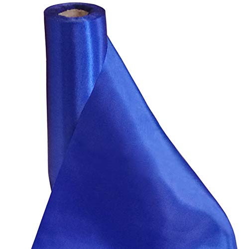 Time to Sparkle 29cmx20M Satin Roll Sash Fabric Chair Cover Bows Table Runner Sashes Swags for Wedding Party--Royal Blue — image 1