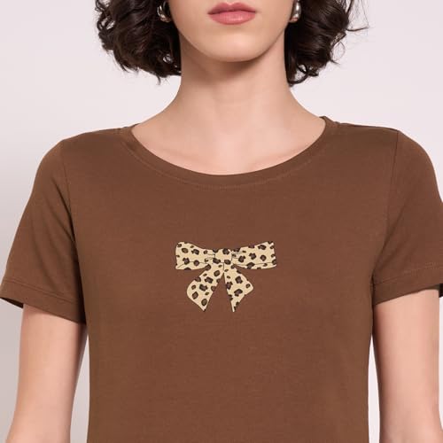 Image of Honey Women's 100% Cotton T-Shirt | Regular Fit | Round Neck | Half Sleeve