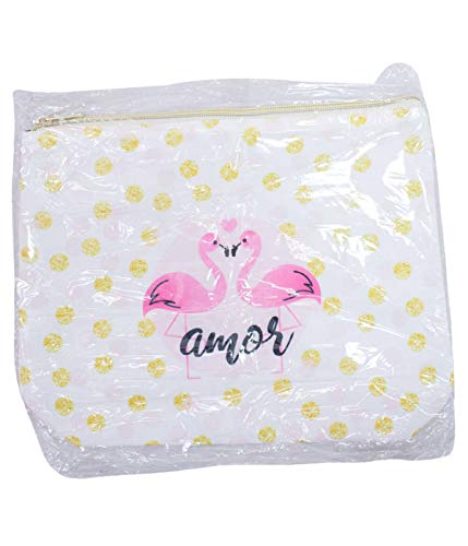 Necessaire Flamingos 23x7x29cm - Projeto Kiwi