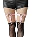 Produktbild Women Girl Leather Garters Sexy Heart Leg Garter Belt Kawaii Punk Rock Anti-Slip Clips Elastic Garter 2pcs