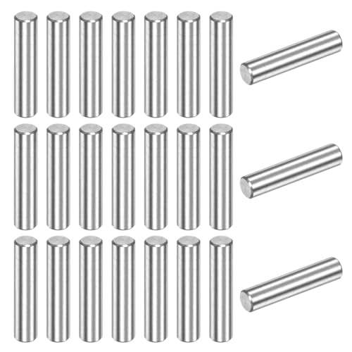 M METERXITY 30-Pack 4 x 18mm Dowel Pin, 304 Stainless Steel Support Pin Fastener Elements for Metal Devices/Wooden Projects, Cylindrical Shelf Support Pin [Silver Tone]