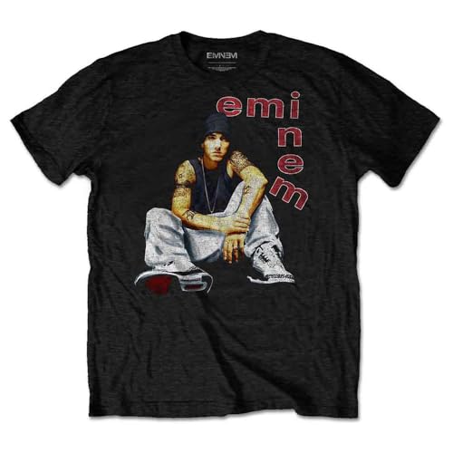 Rock Off officially licensed products Eminem Letters Logo T Shirt L Black