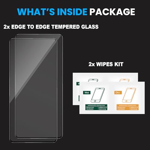 Image of FIRST MART Tempered Glass Screen Protector for iQOO Neo 10 / Neo 10r - Full-Glue Screen Guard, 3D Edge to Edge, HD Clear, Bubble-Free, Case-Friendly, Black, Pack of 2