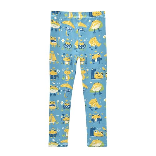 KLL Various Funny Frogs Safari Mushroom Princess Toddler Girl Cotton Leggings Fashion High Waisted Workout Pants Running2