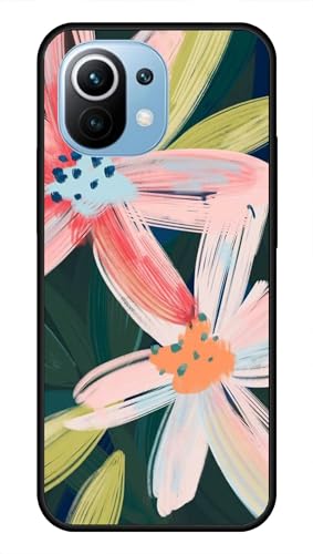 Image of NDCOM for Mi 11 Lite NE 5G Back Cover /Mi 11 Lite Back Cover Flower Nature Printed Metal Case