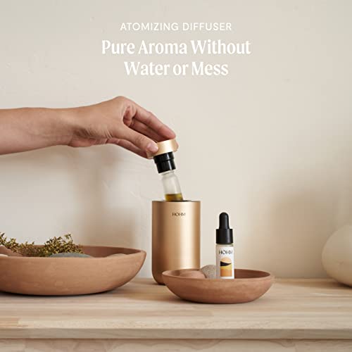 Hohm Vessel Diffuser - Portable Essential Oil Atomizer Diffuser For Essential Oils - Customizable Waterless Essential Oil Diffuser For Aromatherapy Oils - Gold #TOP1