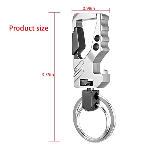 Image of Mandark 2PCS Car Key Chain, Heavy Duty Auto Keychain Bottle Beer Opener with Double Keyring Carabiner, Universal Keylinker (Silver /Golden /Black)