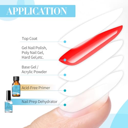 BORN PRETTY Nail Dehydrator and Primer Set, Acid Free Natural Nail Prep Dehydrate & Nail Bond Primer Set Fast Air Dry for Gel Nail Polish and Acrylic Powder Nail Supplies Set 0.5oz - Image 5
