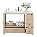 Alaterre Furniture Lucca Bathroom Vanity - Freestanding Cabinet Without Sink - 48 Inch Wood Bathroom Vanity with Large Bottom Drawer, 3 Small Drawers, and Soft-Close Doors (Natural)