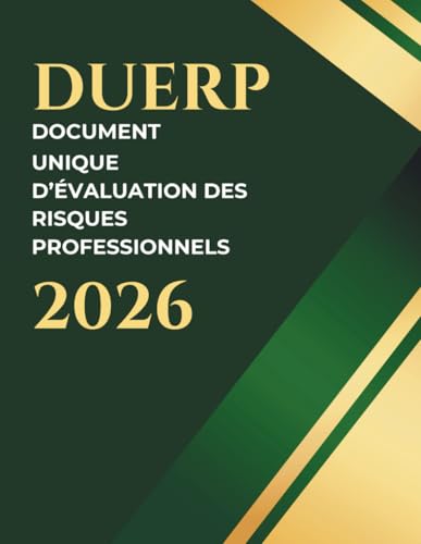 livre Document Unique de l'Évaluation des Risques Professionnels 2026 - DUERP: registre pré-rempli - Obligatoire dès le 1er salarié - spécial entreprise, Format A4 - 70 pages - Édition 2026
