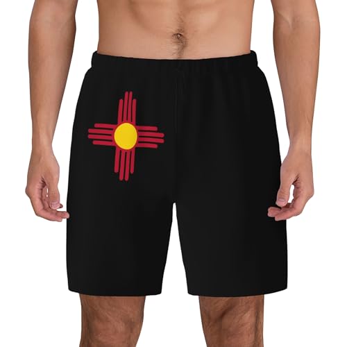 Mens Swim Trunks with Compression Liner Beach Board Shorts Quick Dry Swim Shorts -New Mexico State flag2