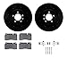 Dynamic Friction Company Front Brake Rotors-Drilled and Slotted-Black with 5000 Advanced Brake Pads includes Hardware 8512-11091