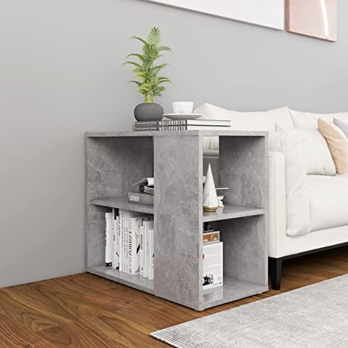 DJEKA Credenza Soggiorno Moderna, Mobile Cucina, Mobiletto in Truciolato Grigio Cemento 60x30x50 cm