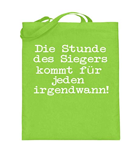 Sac en toile de jute vert à longues anses 38x42 cm cabas shopping résistant