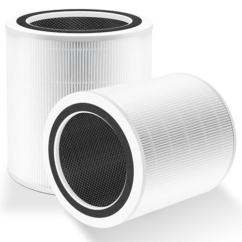 Image of Core 400S Replacement Filter for LEVOIT Core 400S Smart WiFi Air Purifier, Funmit 3-in-1 Replacement Filter, Compared to Part # Core 400S-RF, 2 Pack, White