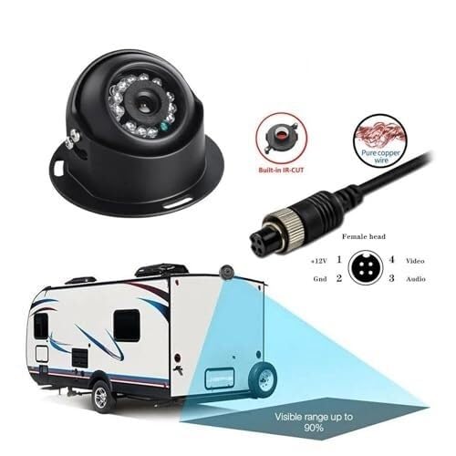 Telecamera Di Retromarcia Ahd 1080P Per Impieghi Gravosi Con Visione Notturna Per Camion, CamPer E Rimorchi Retrocamera