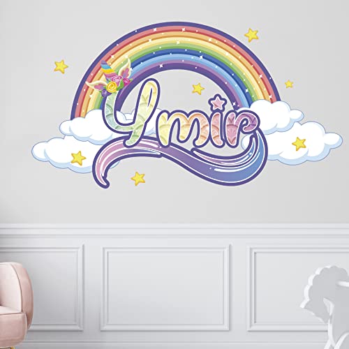 Kyle Cornhole Rainbow Wall Decals - Personalized Unicorn For Girls Bedroom Name Decal Room Decor Sticker Nursery Art, Green,Rainbow #TOP7