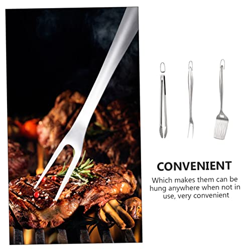 Set de utensilios para parrilla en acero inoxidable miniatura 4