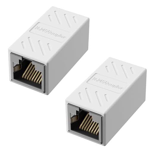 Jadaol RJ45 Coupler [UL Listed], Gold Plated Ethernet Cable Extender with PoE Support, 328ft Long Distance Extend, Female to Female Coupler for Cat8 Cat7 Cat6a Cat6 Cable (White, 2Pack)