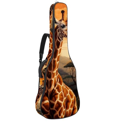 Housse guitare acoustique 41 pouces imperméable motif girafe