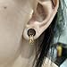 LADEMAYH Street-Chic Ear Plugs Tunnels Gauges, Stylish Two Stacked Rings Design, Hypoallergenic 316L Stainless Steel Gauge Earrings, Fashion Ear Piercing Jewelry for Women & Mens(Black Tunnels+Gold Rings,06mm=2g)