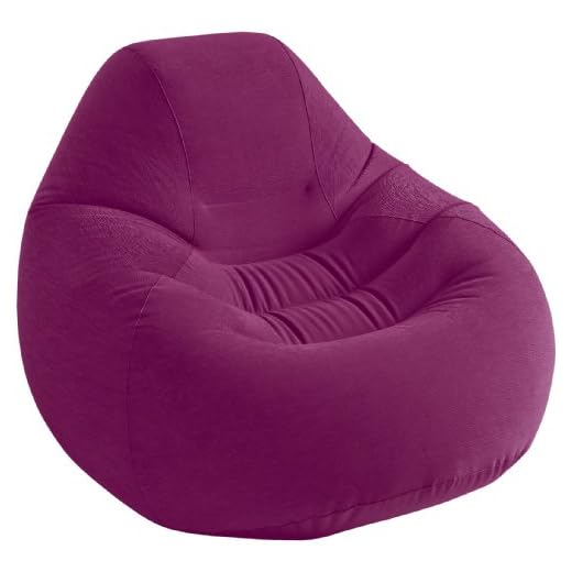 Intex Deluxe Beanless Bag Inflatable Chair, 48" X 50" X 32", Grape