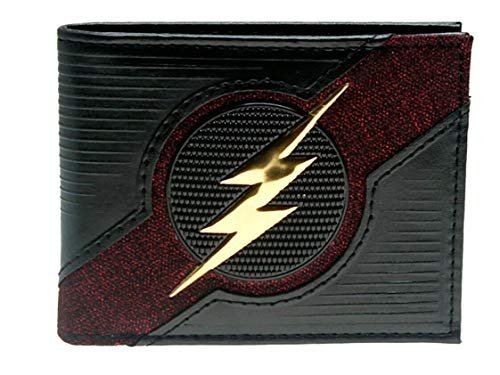 The Flash Lightning Bolt Metal Logo Bifold Wallet