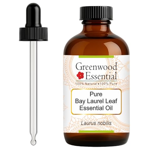Greenwood Essential Pure Bay Laurel Leaf Essential Oil (Laurus nobilis) with Glass Dropper Steam Distilled 120ml (4 oz)