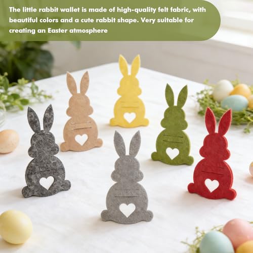 6 Stück Ostern Geldgeschenke, Osterhasen Filzdekorationen Geldgeschenk Verpackung, Ostergeldgeschenke, Ostern Filz Geld Geschenk Hase Lustige Osterdekoration zum Verschenken für Geld