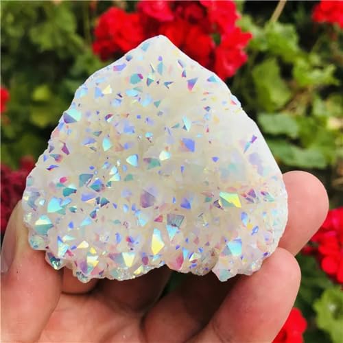 Drusa de cuarzo transparente galvanizada una pieza mineral premium de 4-5cm 5