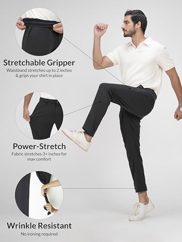 Image of The Pant Project Luxury PV Stretchable Casual Checks Pant for Men | Stylish Slim Fit Men's Wear Trousers for Office or Party