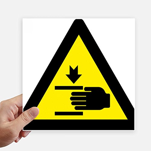 Autocollant triangle jaune 20cm sticker motobike et mur - 2